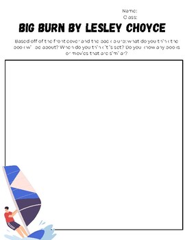 Preview of Big Burn by Lesley Choyce Novel Study ELA 7 Saskatchewan