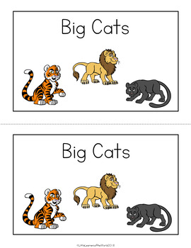 Preview of Big Cats Emergent Reader