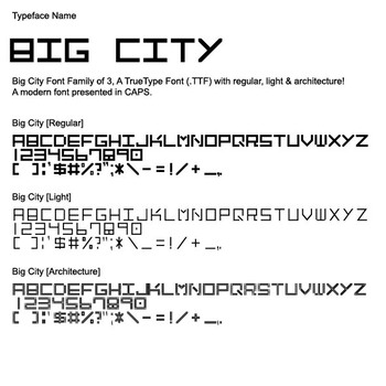 Preview of Big City, The Font Family