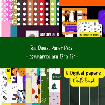 Preview of Big Digital Paper Pack - commercial use - 12" x 12"
