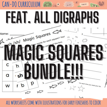 Preview of Big Digraph Magic Squares BUNDLE feat FLSZ or floss, CH, TH, WH, and more