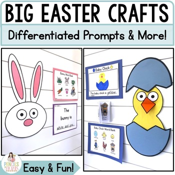 Preview of Big Easter Crafts, Differentiated Writing, Activities, Vocabulary, & Class Books