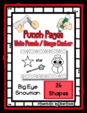 Big Eye Snowman - 26 Shapes - Hole Punch Cards / Bingo Dau