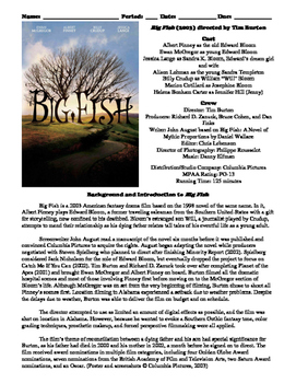 Preview of Big Fish Film (2003) Study Guide Movie Packet