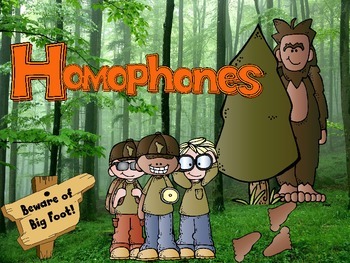 Preview of Big Foot Homophones Interactive PPT Game