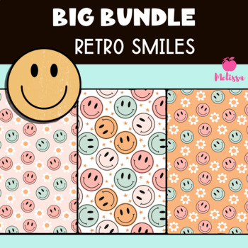 Preview of Big Product Bundle | Retro Smiley Face Classroom Décor and More