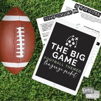 Preview of Big Game Football Themed Speech & Language Packet [print & digital formats]