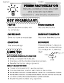 Big Idea Anchor Chart/Notes Page - Prime Factorization