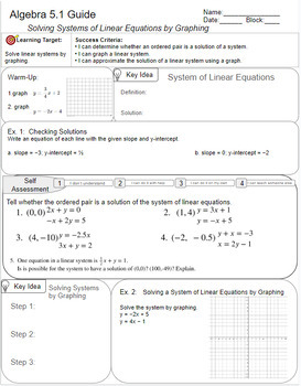 Preview of Big Ideas Algebra 1 Chapter 5 Note Taking Guide