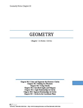 Preview of Geometry Big Ideas Aligned Chapter 10 Student Notes