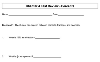 Preview of Big Ideas Math - 6th Grade - Chapter 4 Review and Test Bundle - MRL Edition