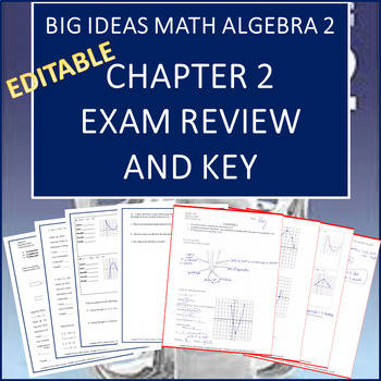 Big Ideas Math Algebra 2 Exam Review CHAPTER 2--Editable by ASHLEY LAWRENCE