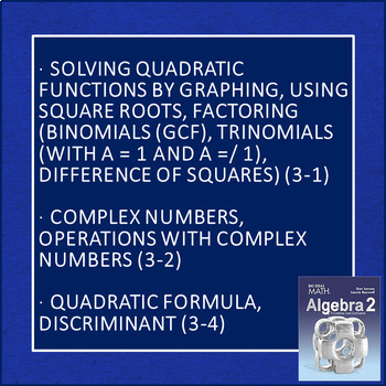 Big Ideas Math Algebra 2 Exam Review CHAPTER 3--Editable by ASHLEY LAWRENCE