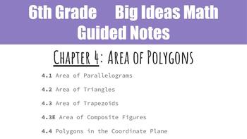 Preview of Big Ideas Math Green Chapter 4 Guided Notes - Editable