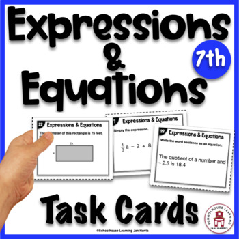 Preview of Big Ideas Math Expressions & Equations Task Cards - 7th Grade Chapter 3