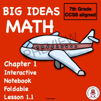 Preview of Big Ideas Math Interactive Notebook Foldable - PREVIEW - 7th Grade Red Book