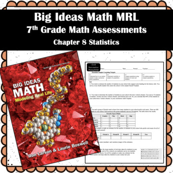 Preview of Big Ideas Math MRL- 7th Grade Assessments Chapter 8 Statistics