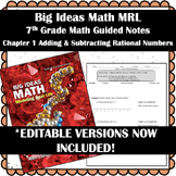 Big Ideas Math MRL- 7th Grade Guided Notes Ch 1 Add & Sub 
