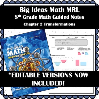 Preview of Big Ideas Math MRL- 8th Grade Guided Notes Ch 2 Transformations