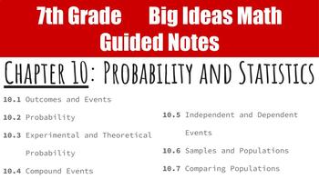 Preview of Big Ideas Math Red Chapter 10 Guided Notes - Editable