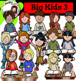 Big Kids 3 clip art - Color and black/white