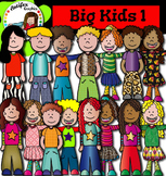 Big Kids 1 Clip art - Color and black/white- 53 items!