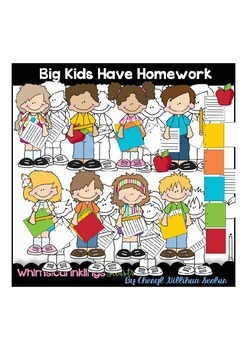 Preview of Big Kids Have Homework Clipart Collection