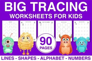 Preview of Big Kids Tracing Workbook Activity Book