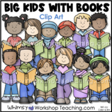 Big Kids With Books Clip Art