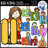Big Kids With Numbers 11 to 20 Clip Art