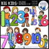 Big Kids With Numbers 0 to 10 Clip Art