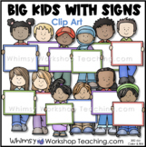 Big Kids With Signs Clip Art