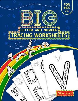 Preview of Big Letter and Number Tracing Worksheets for Kids, Star Icon