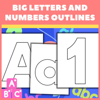 Preview of Big Letters & Numbers Outlines for Alphabet Crafts and Bulletin Boards.
