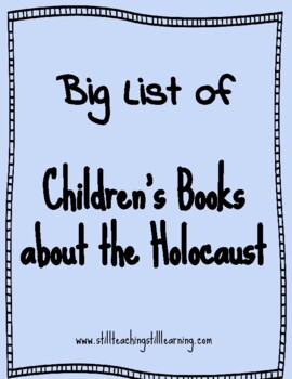 Preview of Big List of Children's Books about the Holocaust