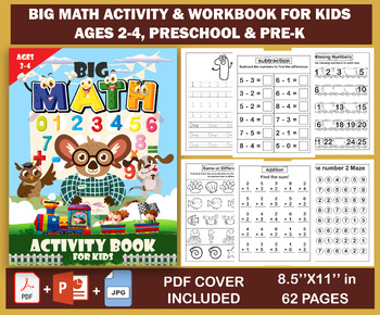Preview of Big Math Activity & Workbook For Kids Ages 2-4:  Math Fundamentals Learning Book