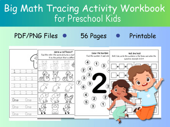 Preview of Big Math Workbook for Preschooler Kids