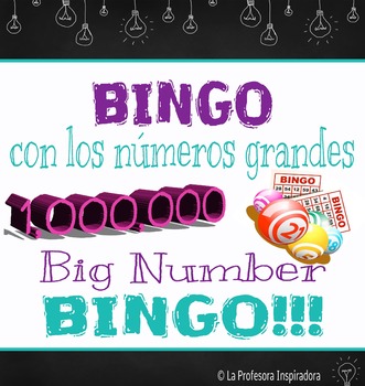 Preview of Big Number Bingo - Bingo con los números grandes - A Bilingual Game