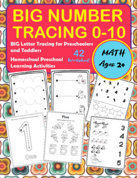 Preview of Big Number Tracing | Coloring | Activity for Preschoolers and Toddlers