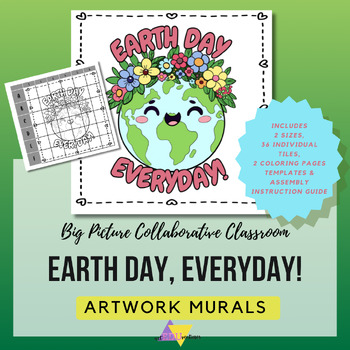 Preview of Big Picture:  Collaborative Classroom Artwork Murals “Earth Day, Everyday”