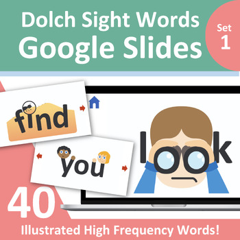 Preview of Big Picture Dolch Sight Words Set 1 Google Slide