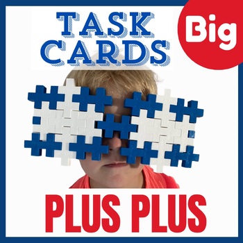 Preview of Plus Plus Blocks task cards / Fine Motor building activity for PreK / Like Lego