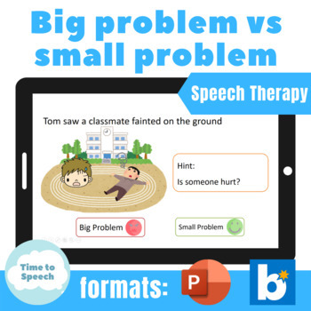 Preview of Big Problem Small Problem Boom Cards PowerPoint｜Problem Solving｜Speech Therapy