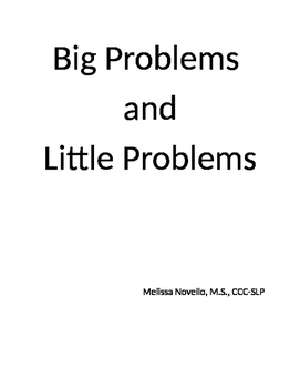 Preview of Big Problems and Little Problems Social Story and activity