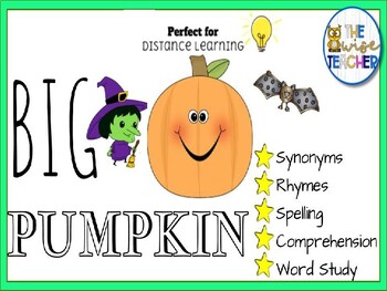 Preview of Big Pumpkin Fall Digital Resources Halloween Reading Comprehension Morning Work