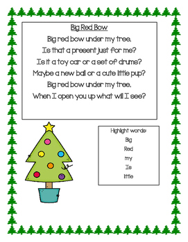 Big Red Bow sight word poetry and ELA unit by Sunny Upside Creations