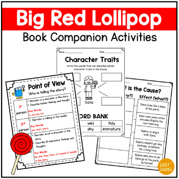Preview of Big Red Lollipop Book Companion Activities - K-2 Reading Comprehension