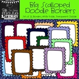 Big Scalloped Doodle Borders: For Personal & Commercial Use