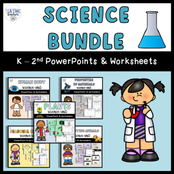 Preview of K 1st 2nd Grade Big Science Bundle Lesson PowerPoint Slides and Worksheets