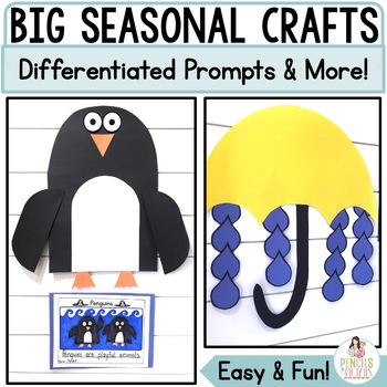 Preview of Big Craft Seasonal Bundle, Writing, Sequencing, Spring, Summer, Fall, & Winter
